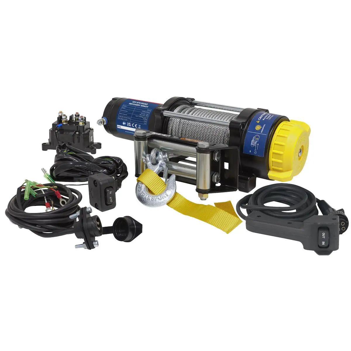 Sealey ATV/Quad Recovery Winch 2040kg (4500lb) Line Pull 12V  White Rose Tools