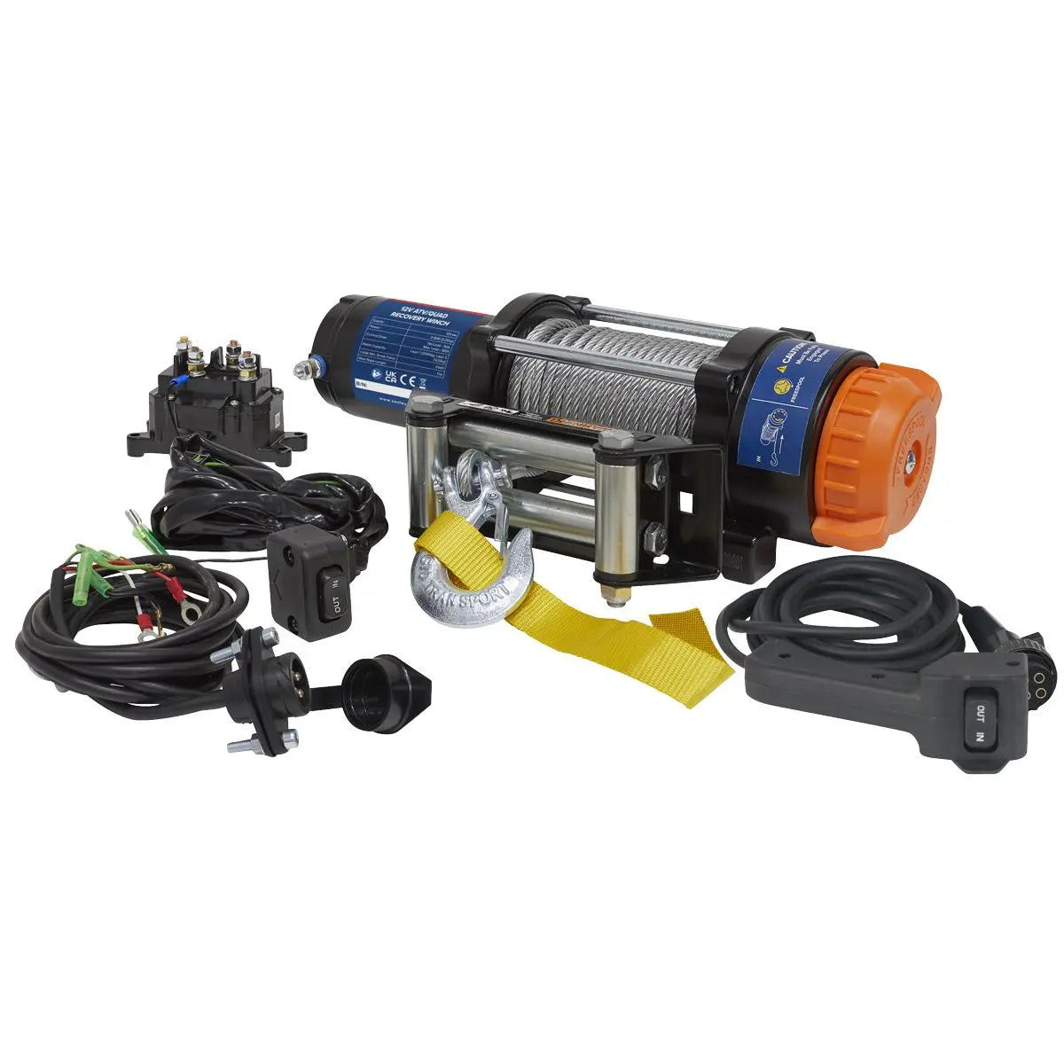 Sealey ATV/Quad Recovery Winch 2040kg (4500lb) Line Pull 12V 