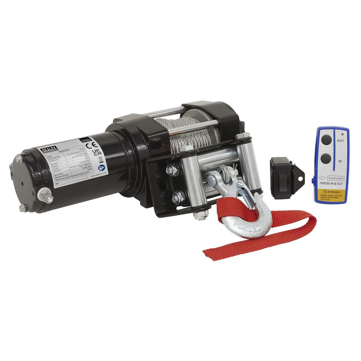 Sealey ATV Winch 1000kg Line Pull 12V 
