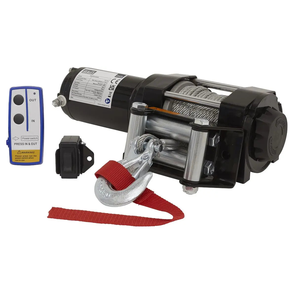 Sealey ATV Winch 1000kg Line Pull 12V 