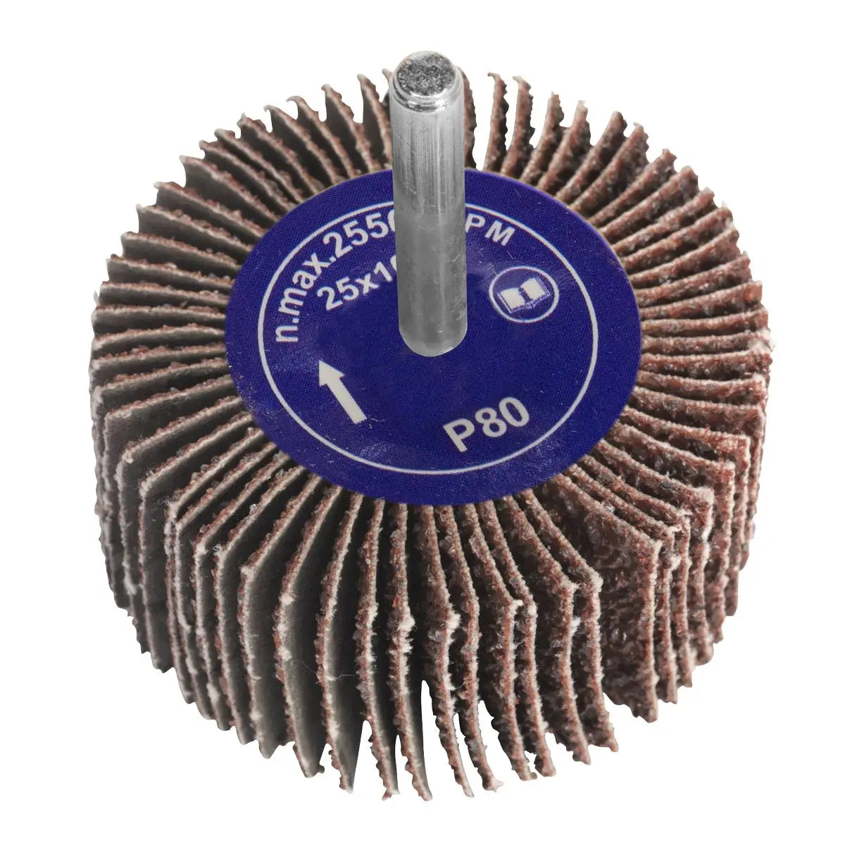 Sealey Abrasive Flap Wheel Ø25 x 10mm 6mm Shaft 80Grit 