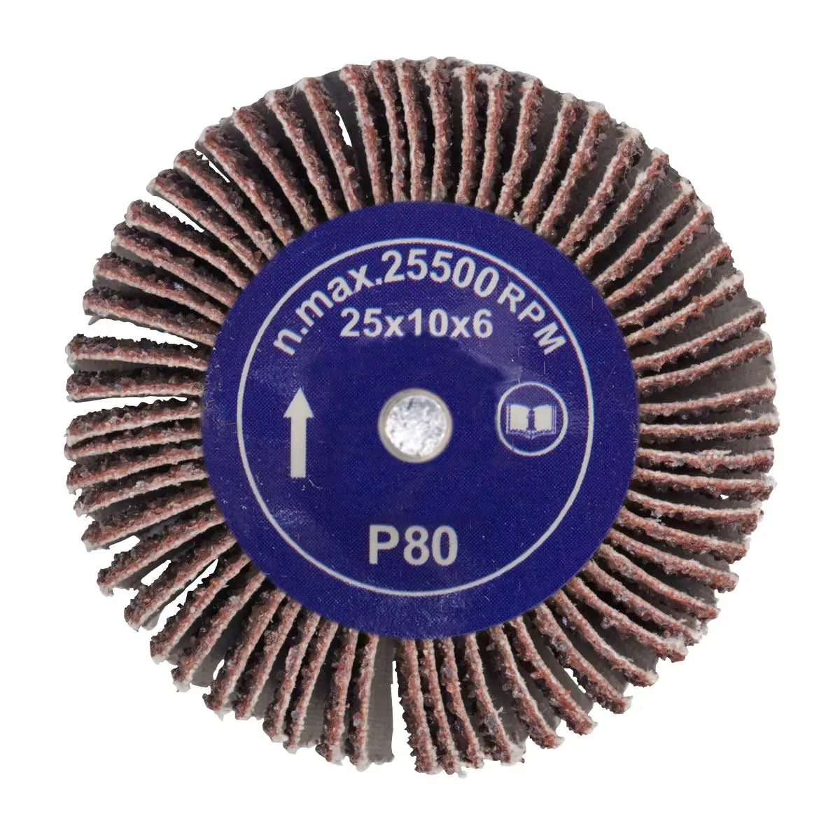 Sealey Abrasive Flap Wheel Ø25 x 10mm 6mm Shaft 80Grit 