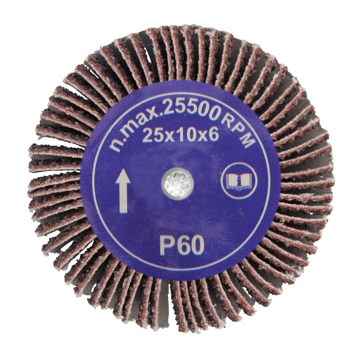 Sealey Abrasive Flap Wheel Ø25 x 10mm Ø6mm Shaft 60Grit 