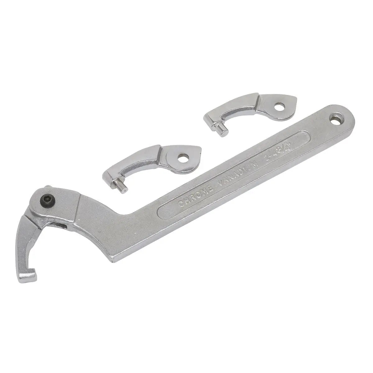 Sealey Adjustable C-Spanner Hook & Pin Wrench Set 51-121mm 4pc 
