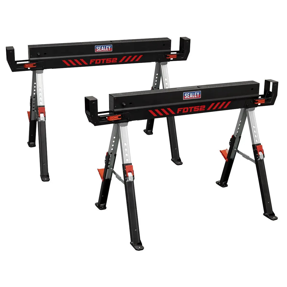 Sealey Adjustable Sawhorse Set 2pc  White Rose Tools