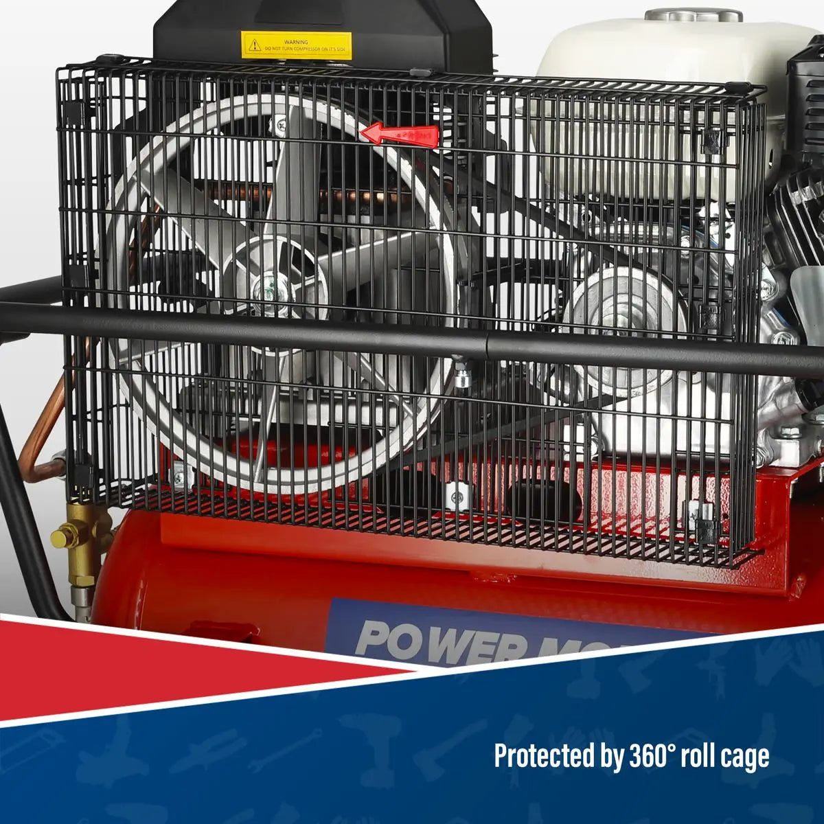 Sealey Air Compressor 50L Belt Drive Petrol Engine 5.5hp 