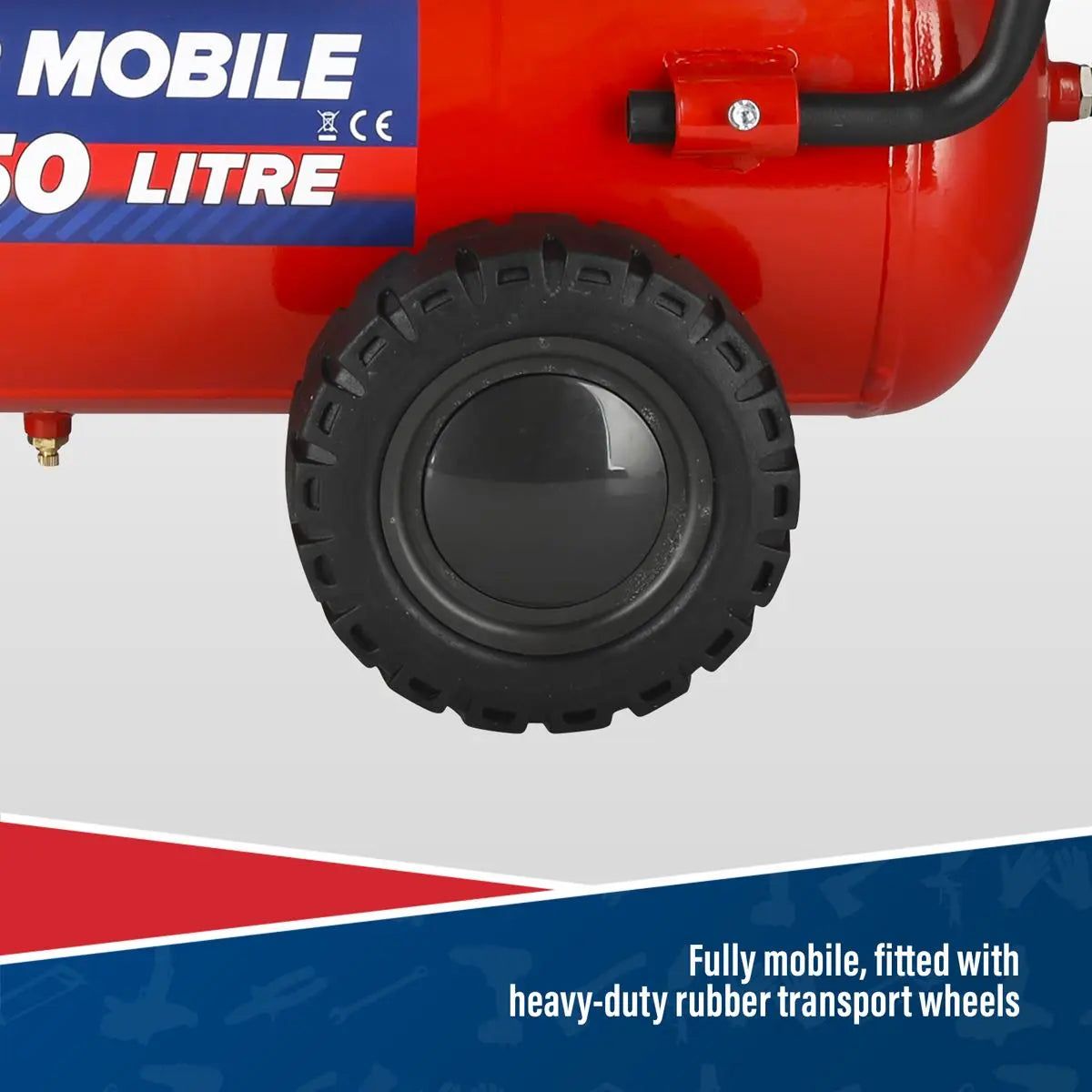 Sealey Air Compressor 50L Belt Drive Petrol Engine 5.5hp 