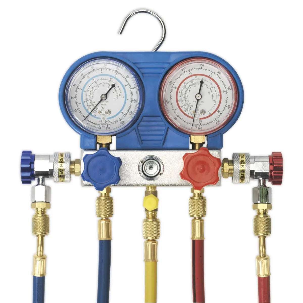 Sealey Air Conditioning System Manifold with Sight Glass 