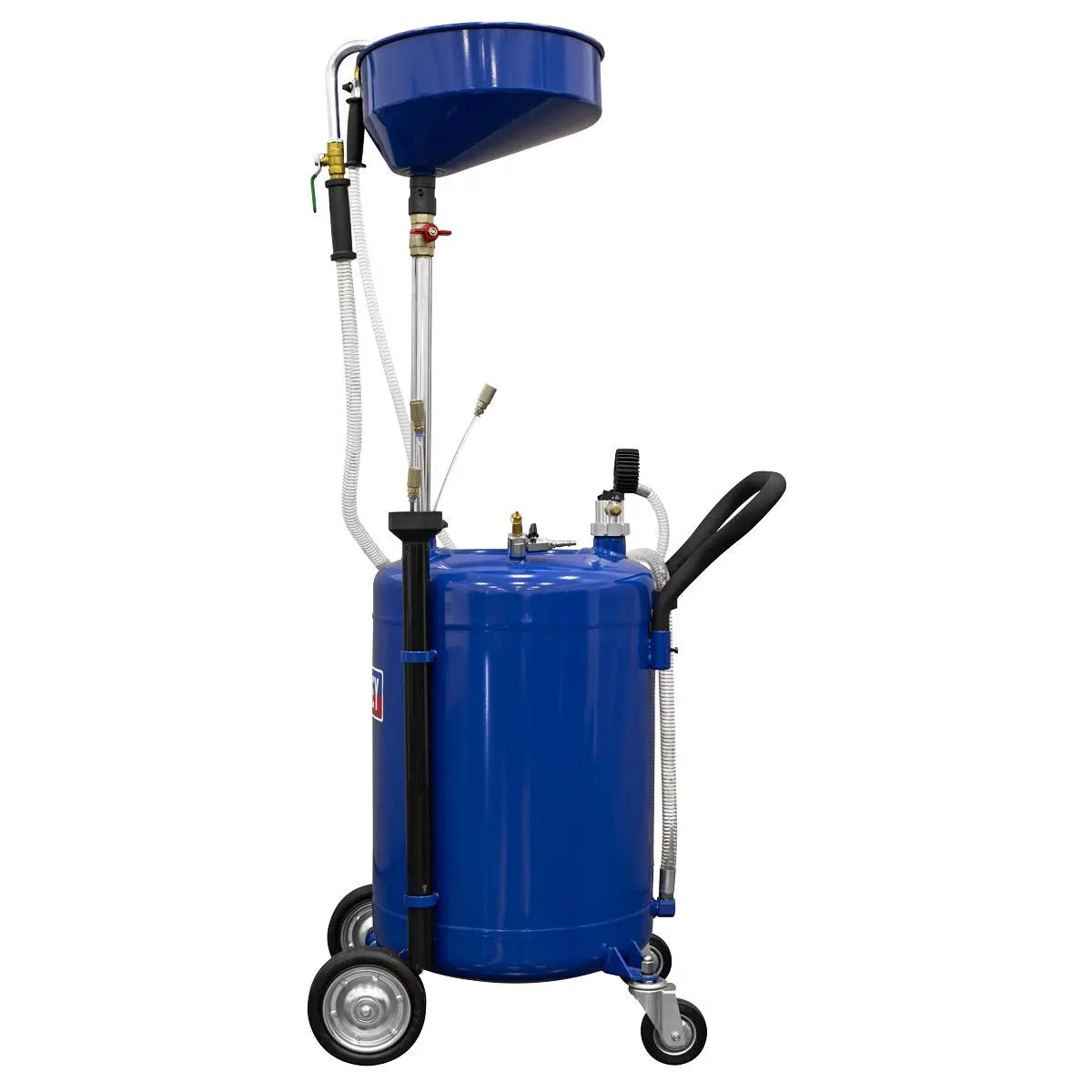 Sealey Air Discharge Mobile Oil Drainer with Probes 90L  White Rose Tools