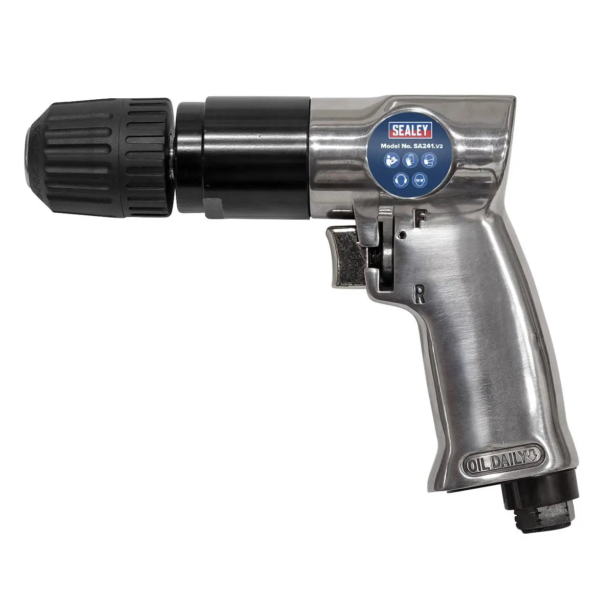 Sealey Air Drill Reversible Keyless Chuck Air Tool Workshop 10mm Driving 