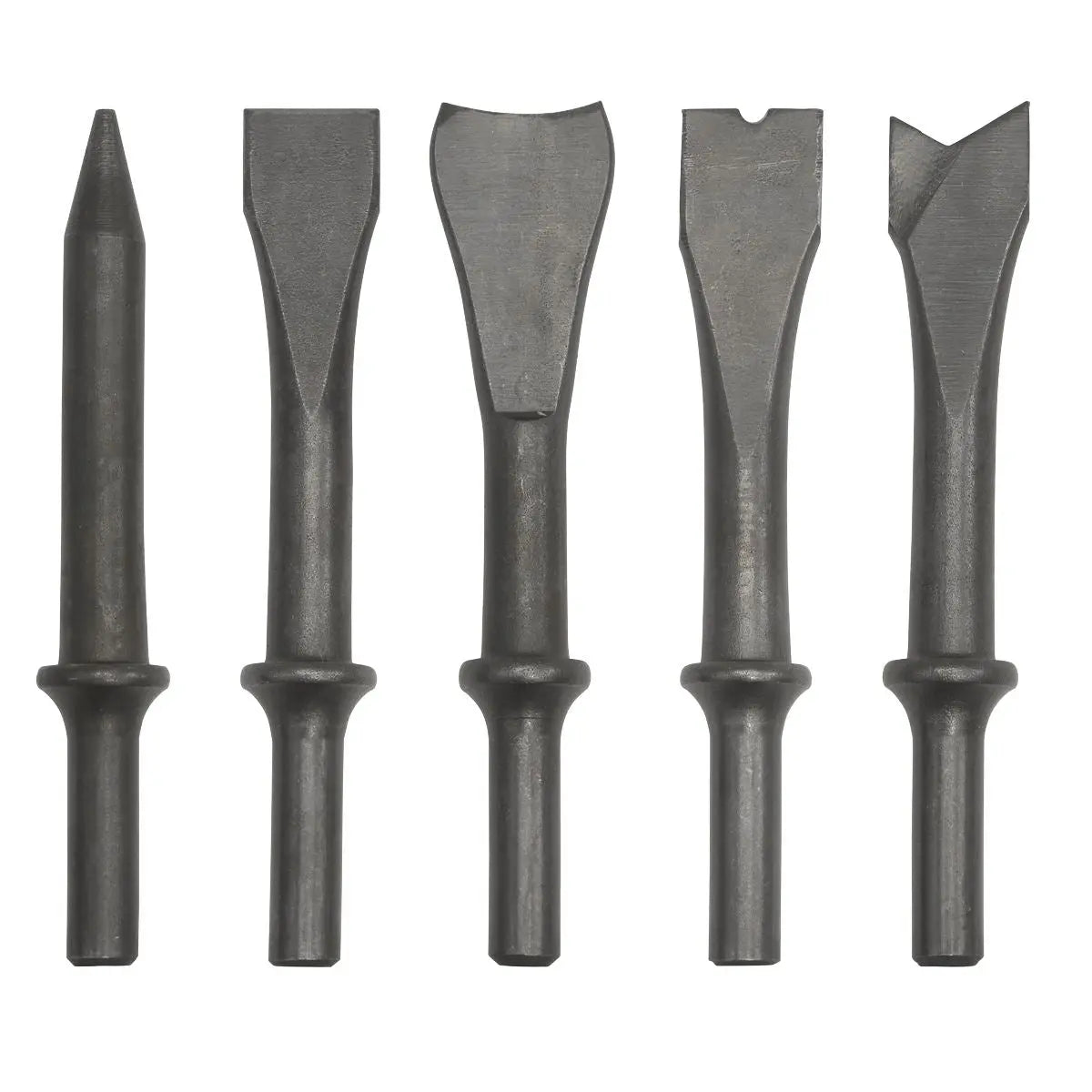 Sealey Air Hammer Chisel Set 5pc 120mm .401" Shank  White Rose Tools