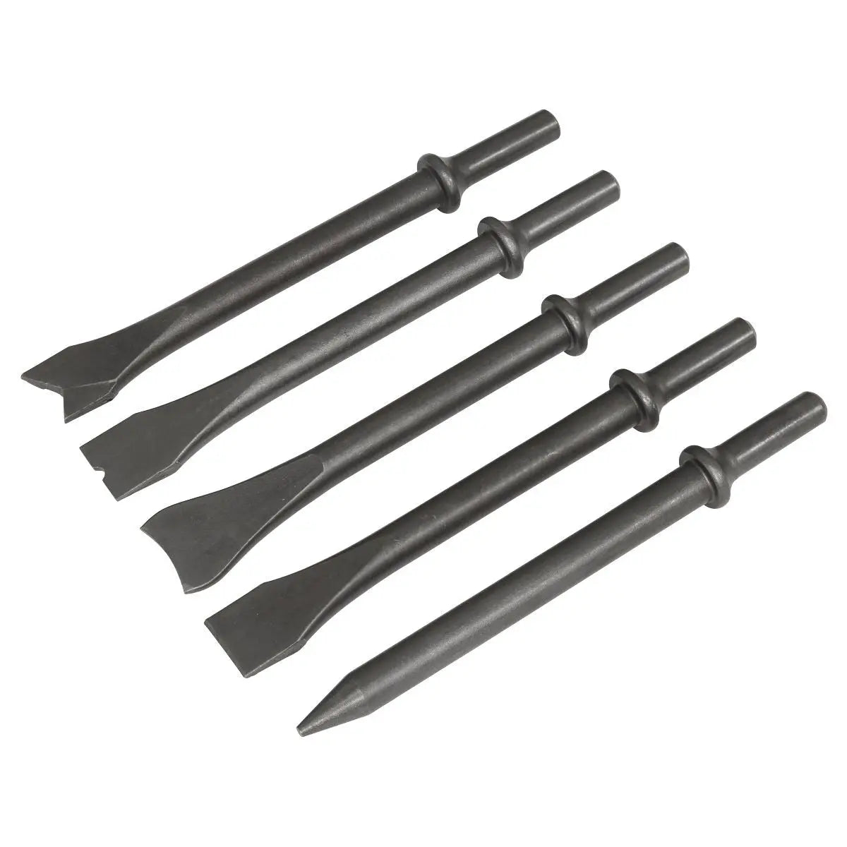 Sealey Air Hammer Chisel Set 5pc 170mm .401" Shank  White Rose Tools