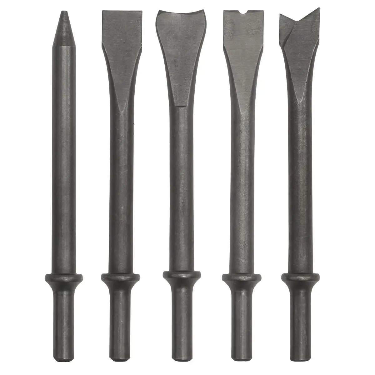Sealey Air Hammer Chisel Set 5pc 170mm .401" Shank  White Rose Tools