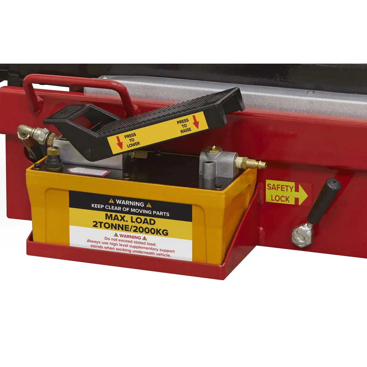 Sealey Air Jacking Beam 2 Tonne with Arm Extenders & Flat Roller Supports 