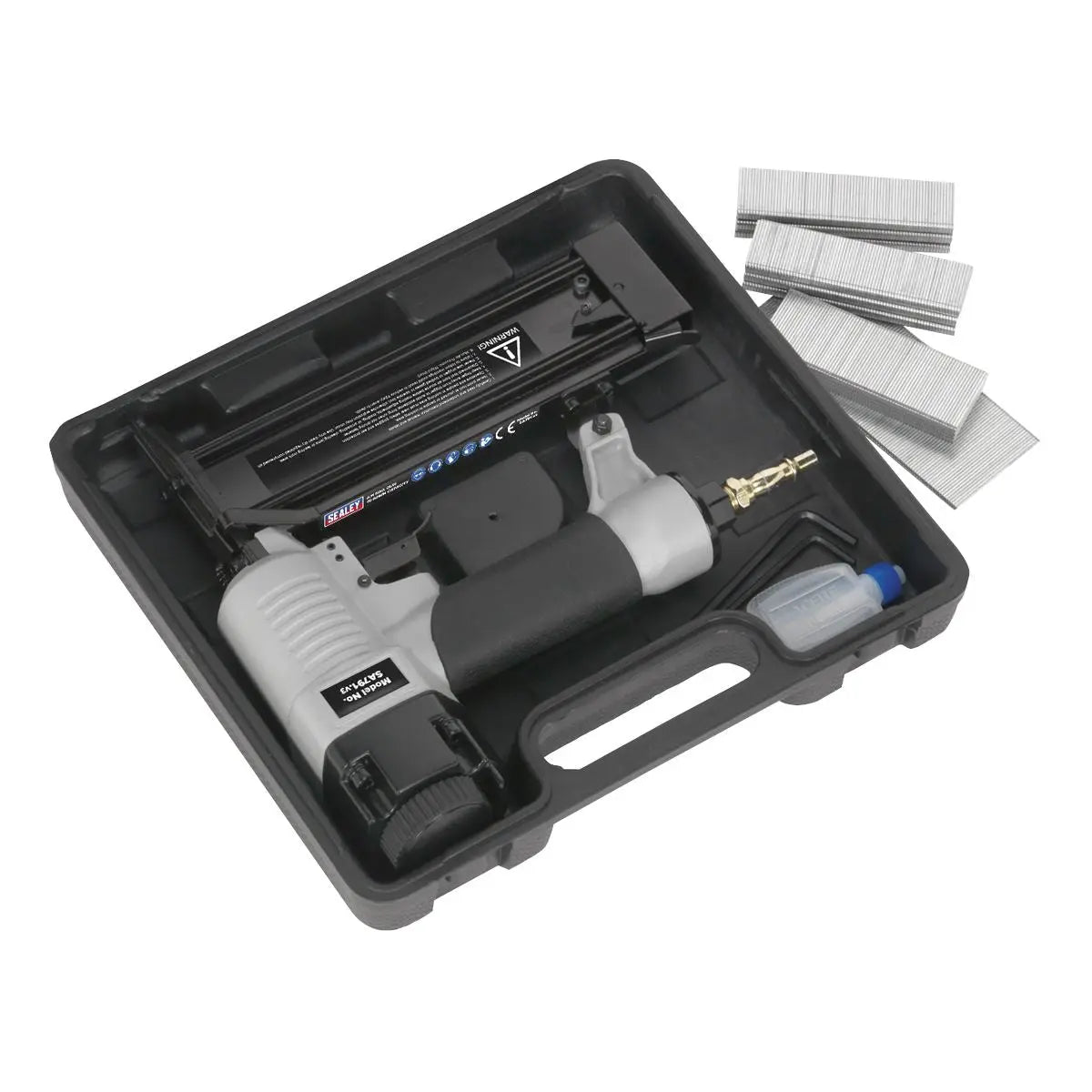 Sealey Air Nail Gun 15-50mm Capacity 1/4" BSP 18 Gauge Brad Nailer 