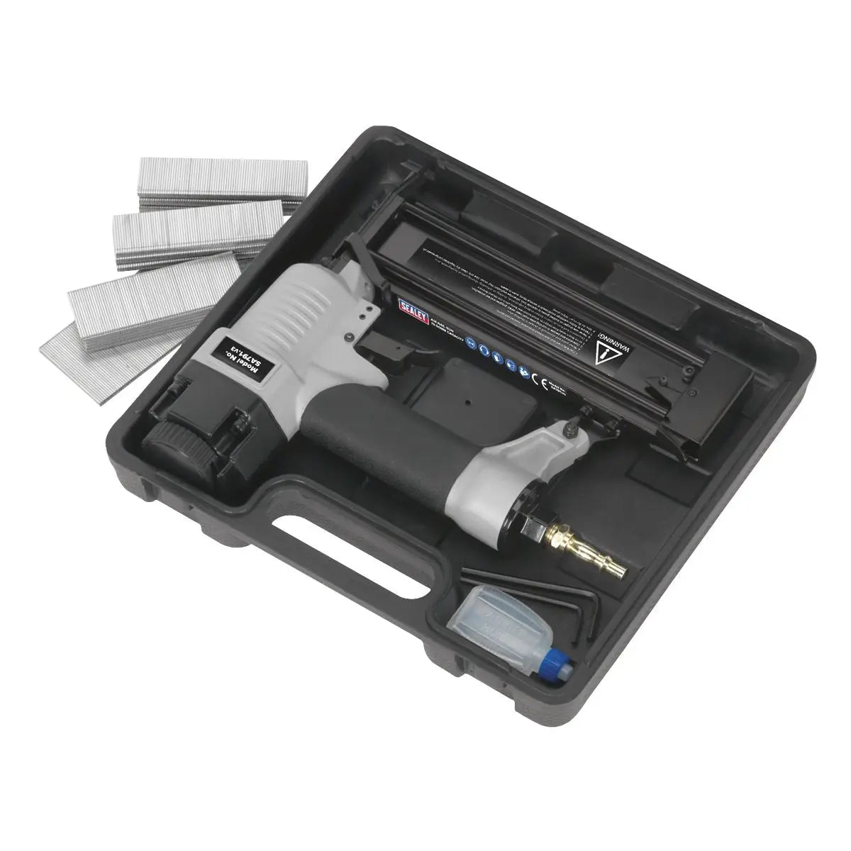 Sealey Air Nail Gun 15-50mm Capacity 1/4" BSP 18 Gauge Brad Nailer 