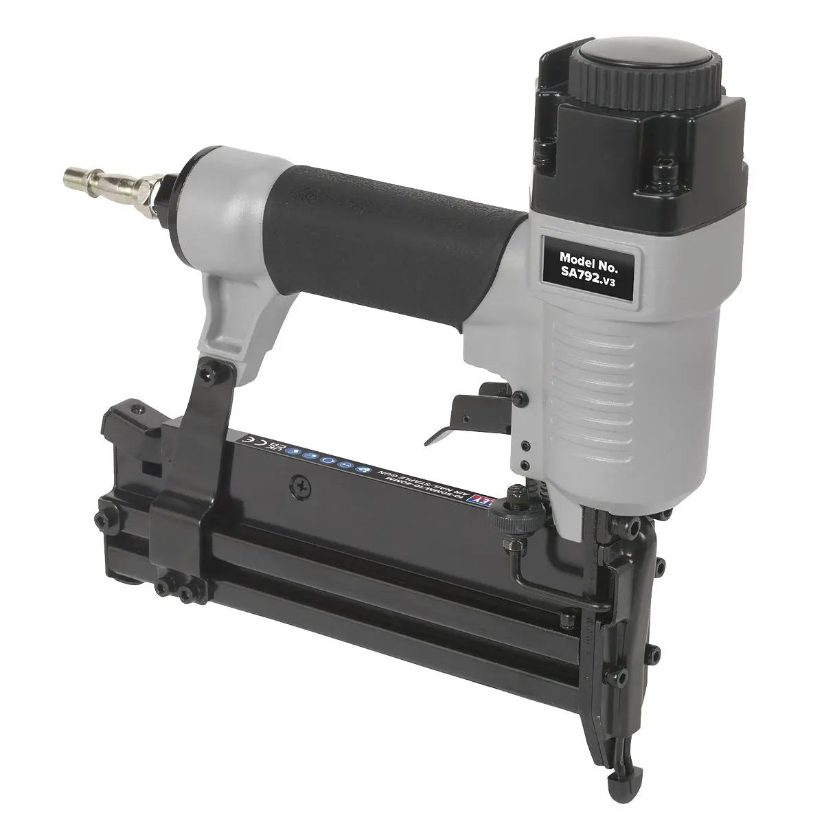 Sealey Air Nail Staple Gun 10-50mm Nails 10-40mm Staples Capacity Nailer Stapler 