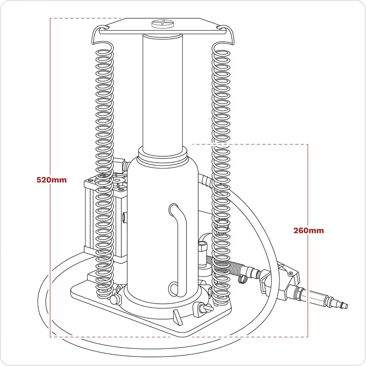 Sealey Air Operated Bottle Jack 18 Tonne 
