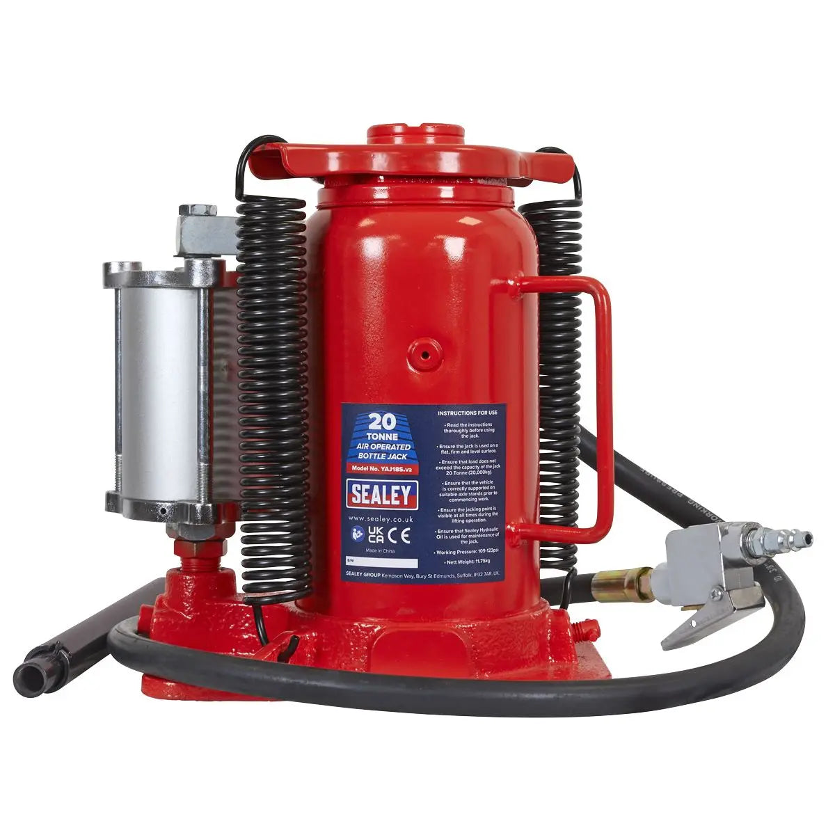 Sealey Air Operated Bottle Jack 20 Tonne - White Rose Tools