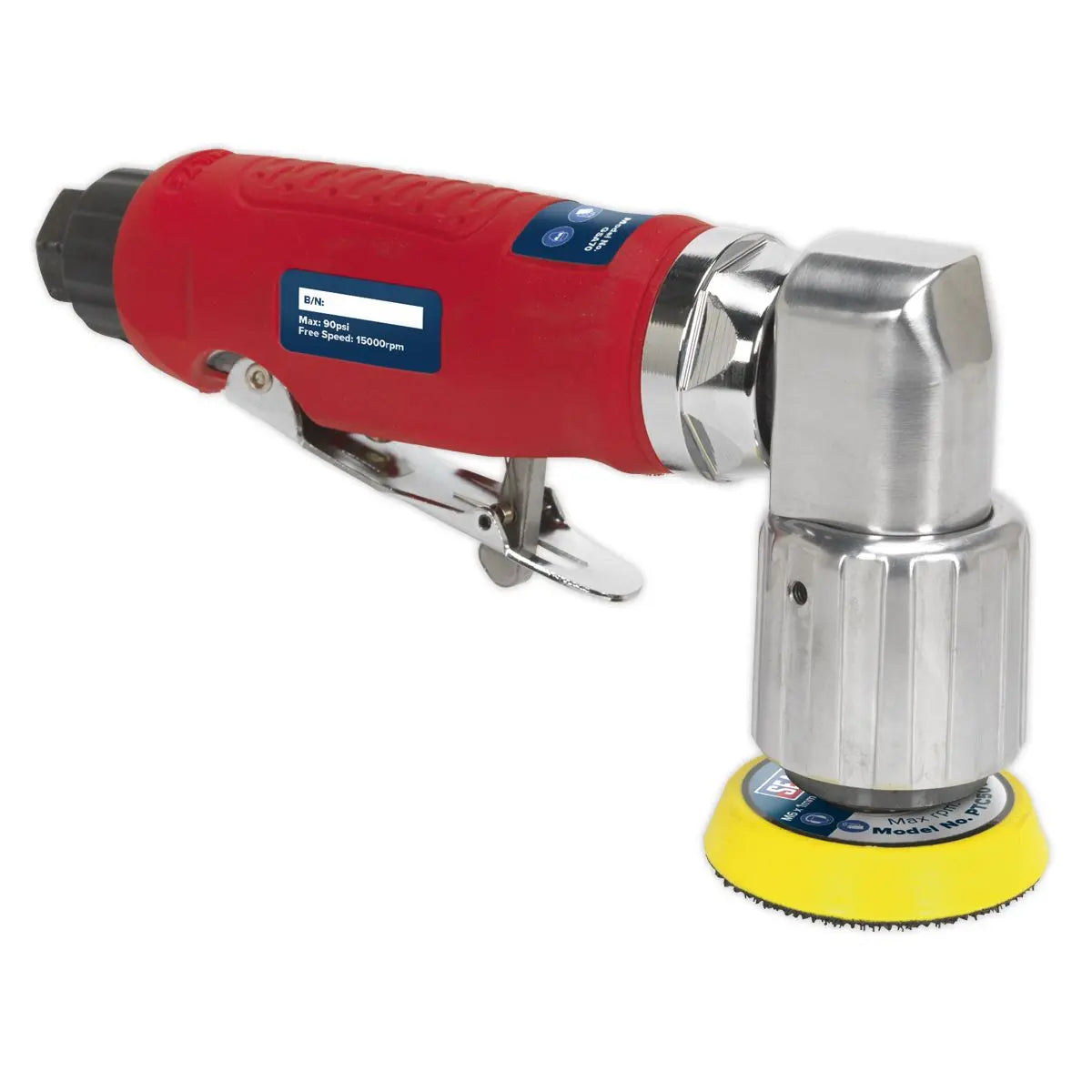 Sealey Air Orbital Sander 50mm Mini Disc Compressor Sanding Tool 1/4" BSP 