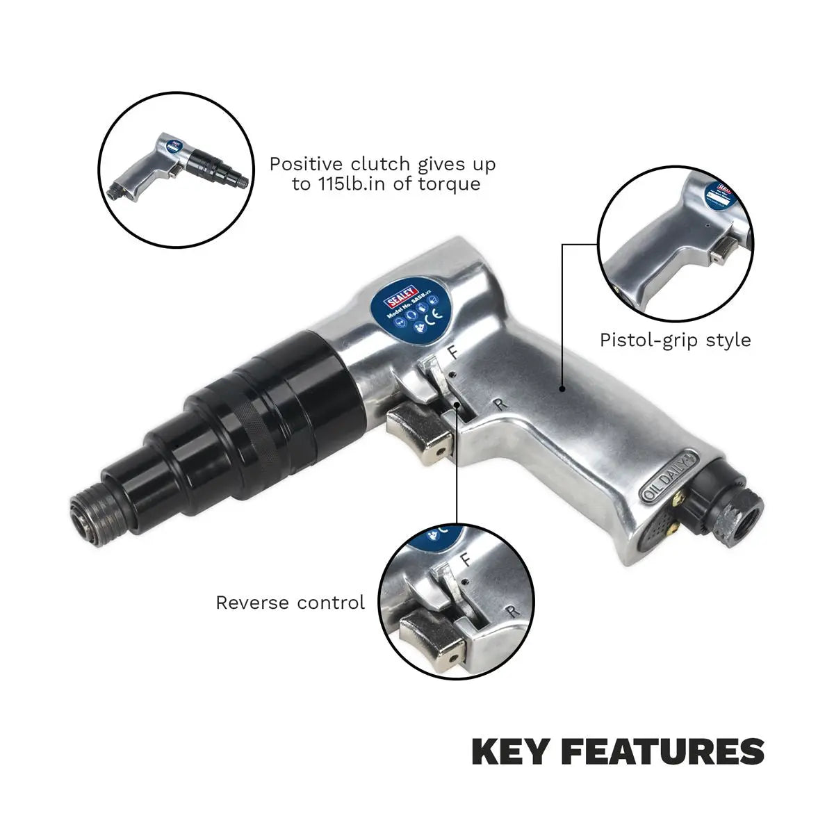 Sealey Air Screwdriver Pistol Grip 