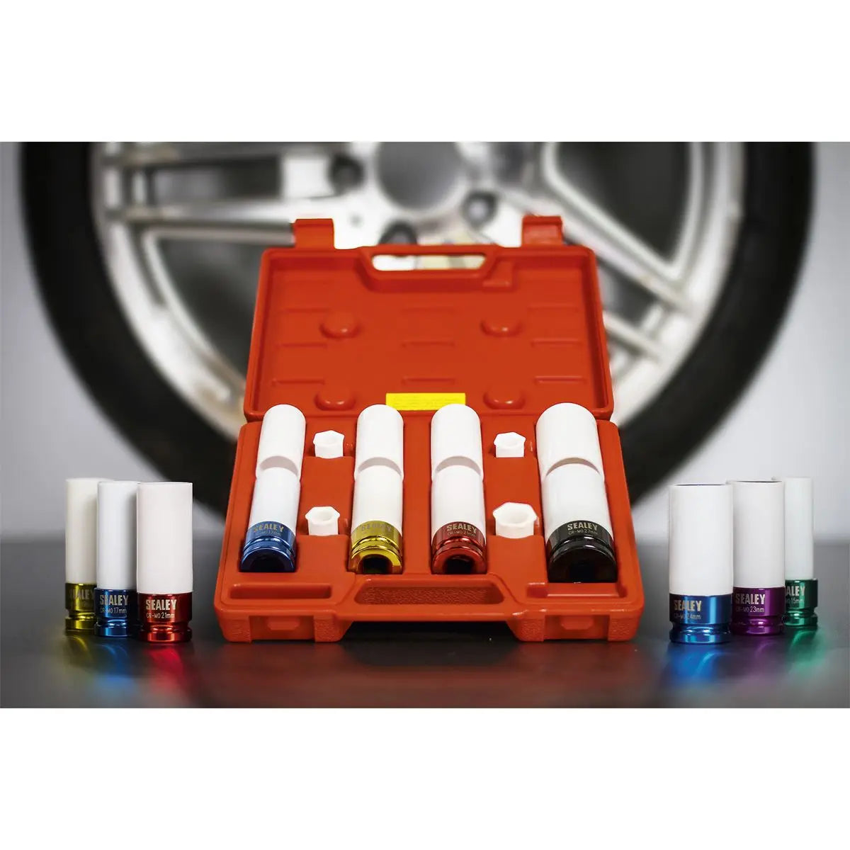 Sealey Alloy Wheel Impact Socket Set 4pc 1/2"Sq Drive 