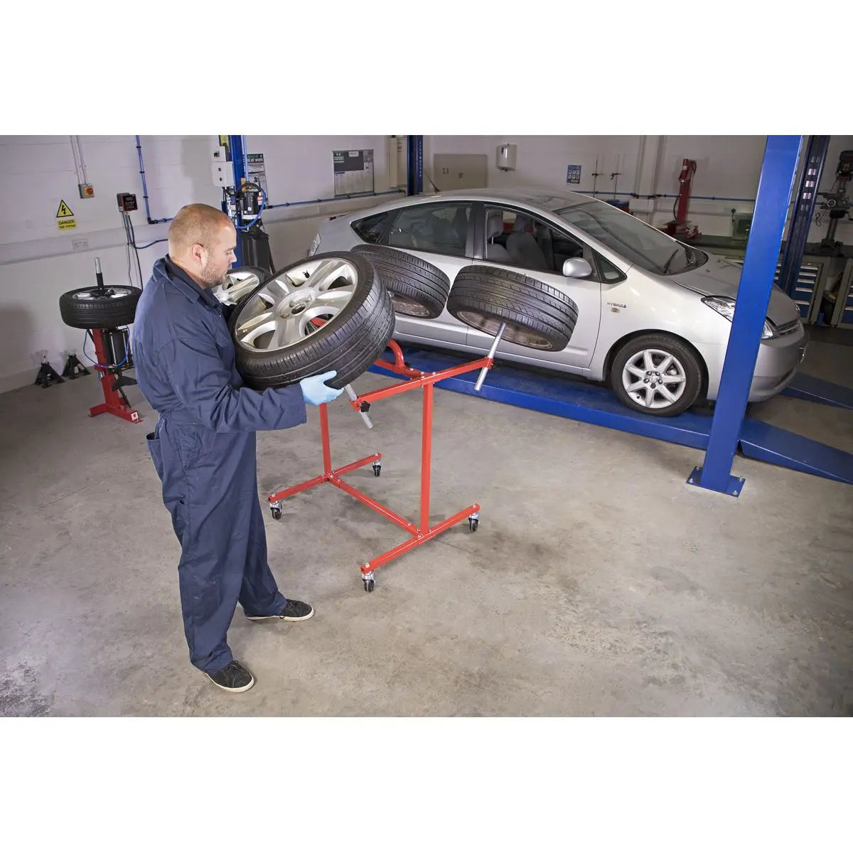 Sealey Alloy Wheel Painting/Repair Stand - 4 Wheel Capacity 