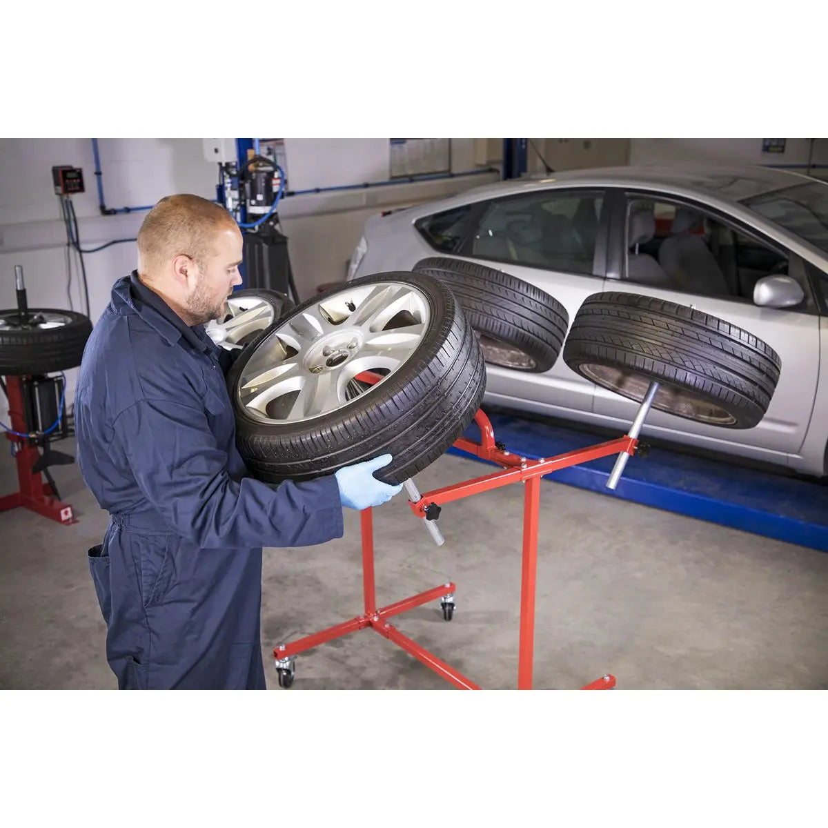 Sealey Alloy Wheel Painting/Repair Stand - 4 Wheel Capacity 