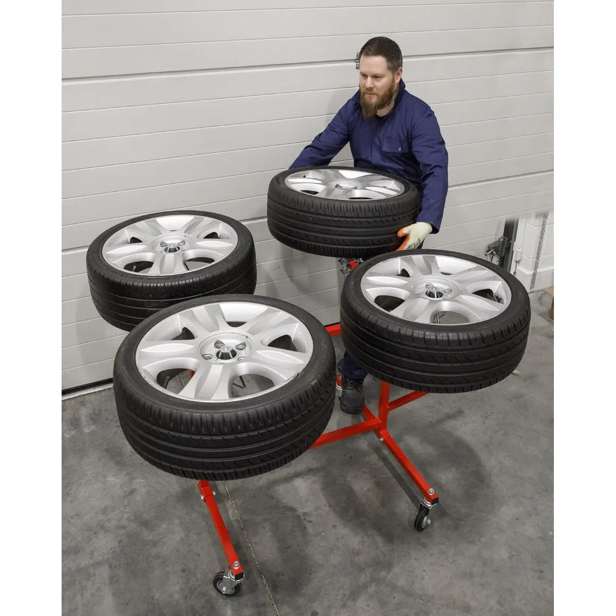 Sealey Alloy Wheel Repair/Painting Stand - 4-Wheel Capacity 