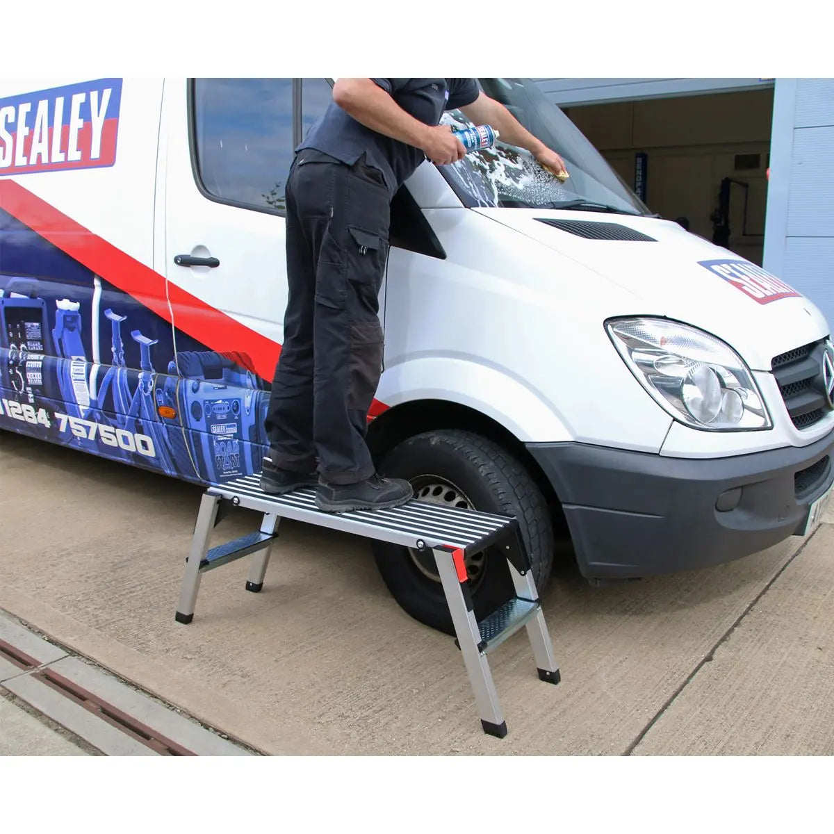 Sealey Aluminium Folding Platform 2-Tread EN 131-4 