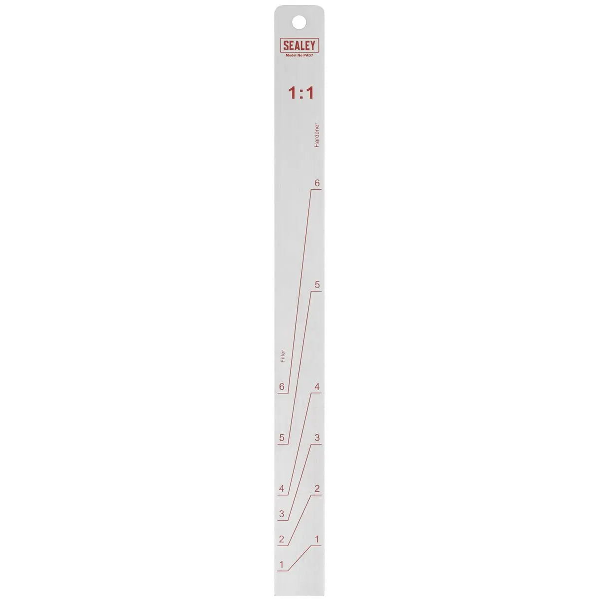 Sealey Aluminium Paint Measuring Stick 1:1/3:1  White Rose Tools