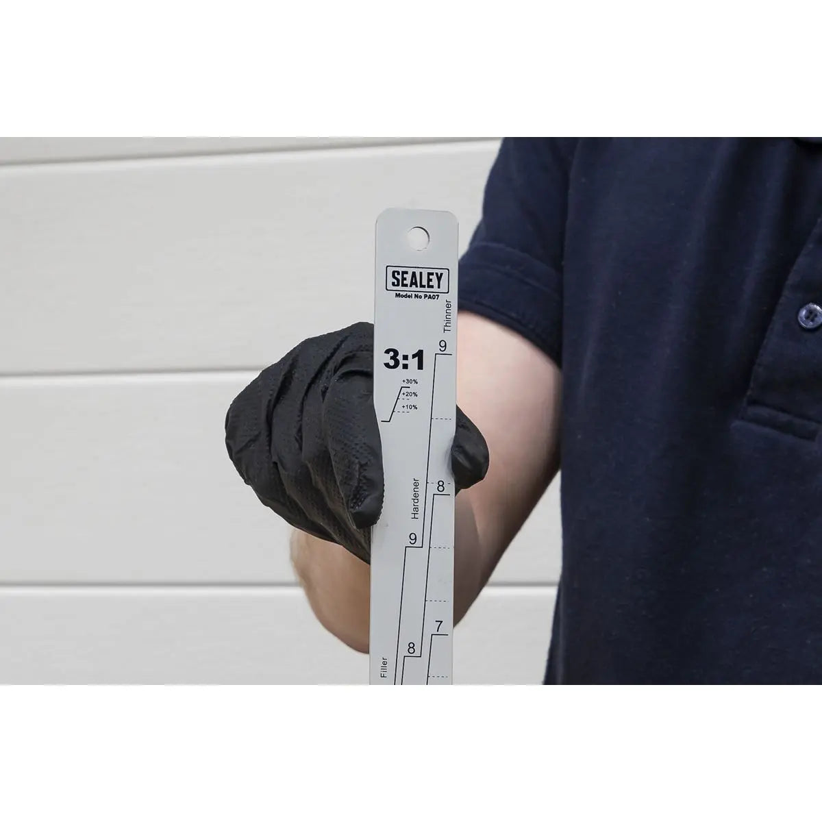 Sealey Aluminium Paint Measuring Stick 1:1/3:1  White Rose Tools