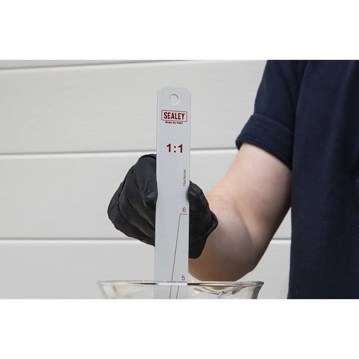 Sealey Aluminium Paint Measuring Stick 1:1/3:1  White Rose Tools