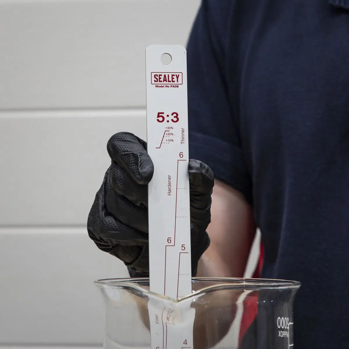 Sealey Aluminium Paint Measuring Stick 5:1/5:3  White Rose Tools