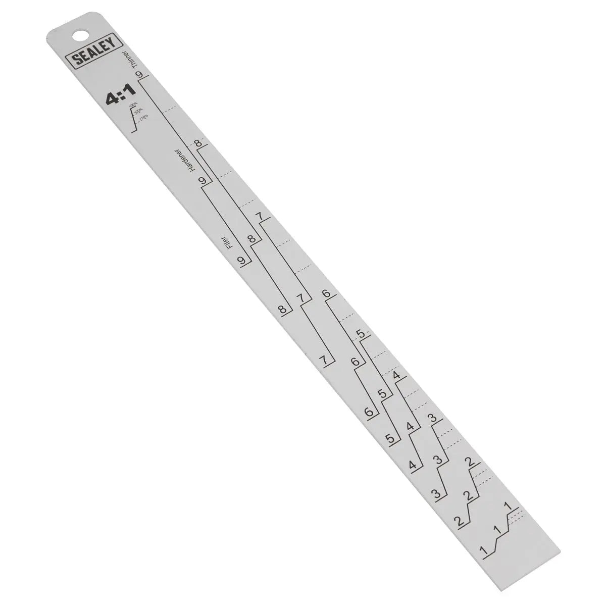 Sealey Aluminium Paint Mixing Measuring Stick 2:1/4:1 Ratio Double Sided 