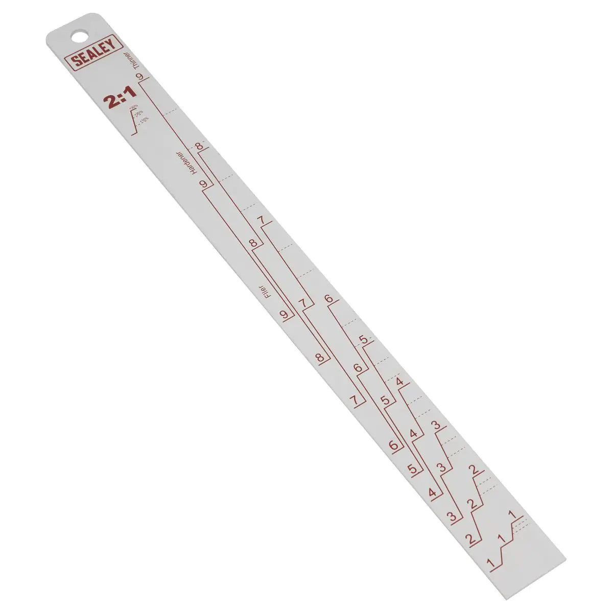 Sealey Aluminium Paint Mixing Measuring Stick 2:1/4:1 Ratio Double Sided 