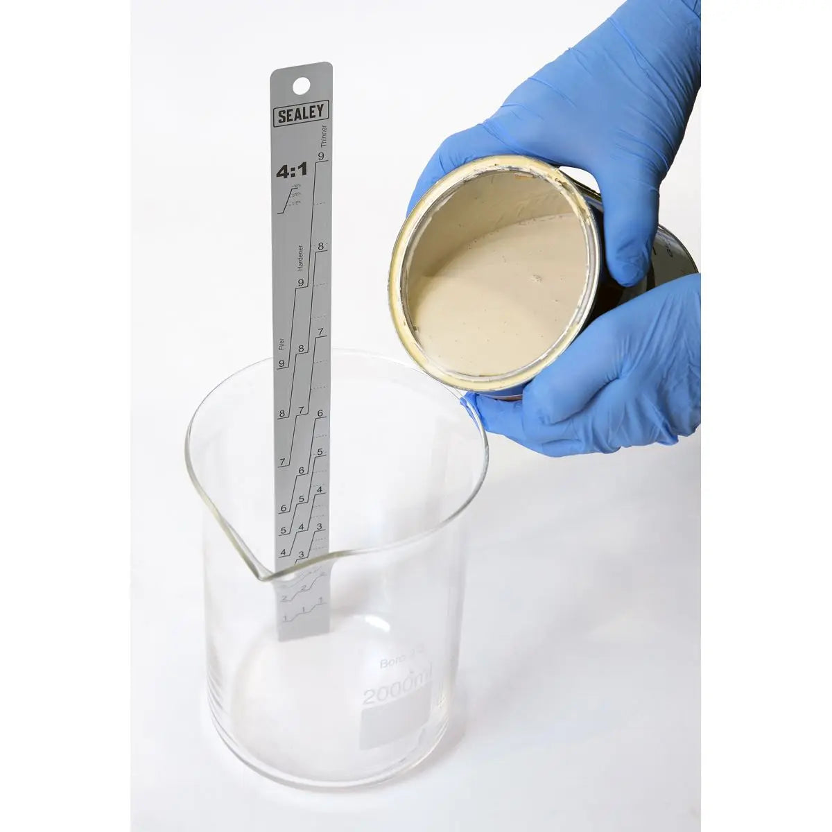 Sealey Aluminium Paint Mixing Measuring Stick 2:1/4:1 Ratio Double Sided 