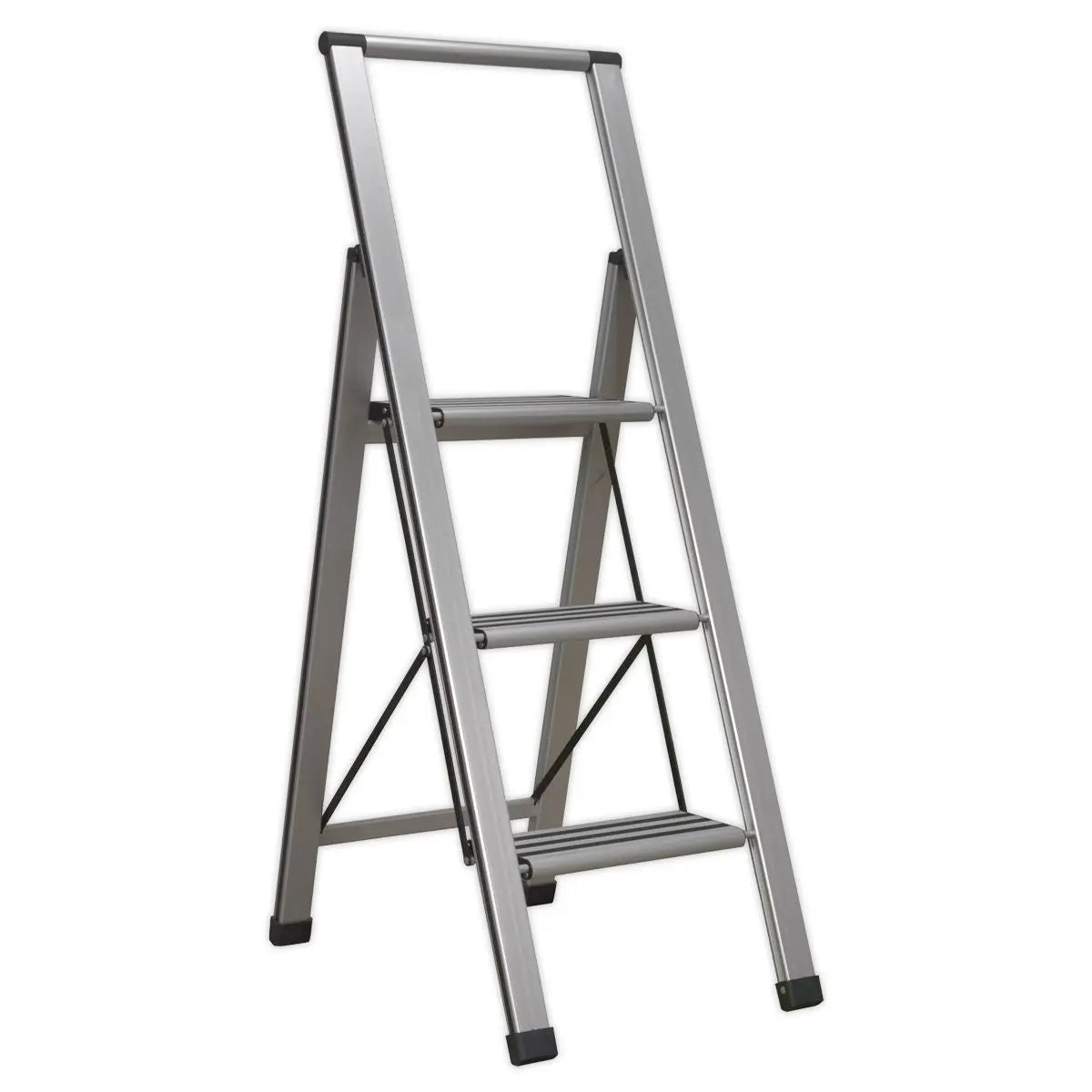 Sealey Aluminium Professional Folding Step Ladder 3-Step 150kg Capacity 