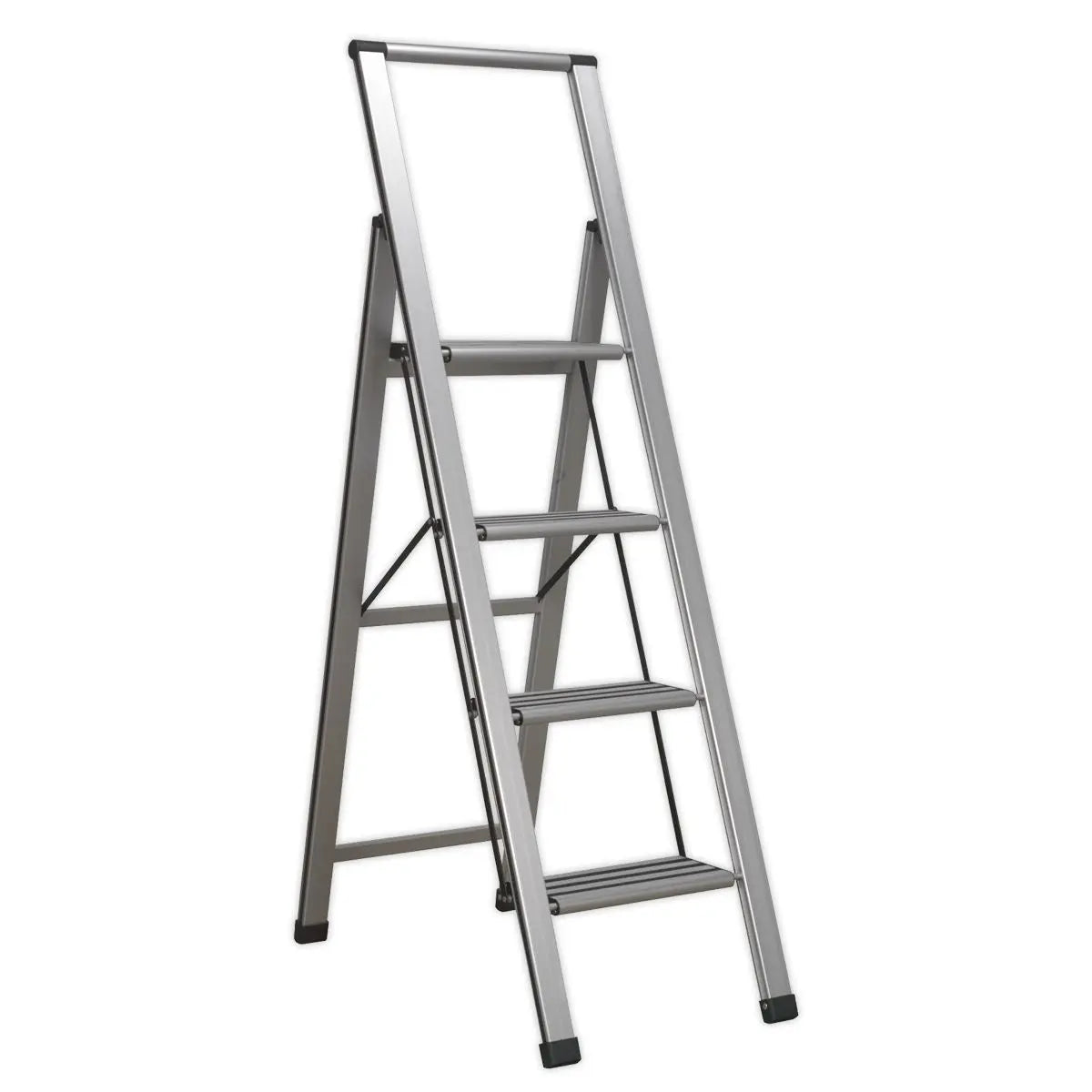 Sealey Aluminium Professional Folding Step Ladder 4-Step 150kg Capacity 