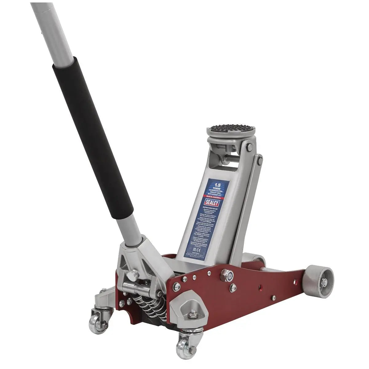 Sealey Aluminium/Steel Trolley Jack with Rocket Lift 1.5 Tonne 