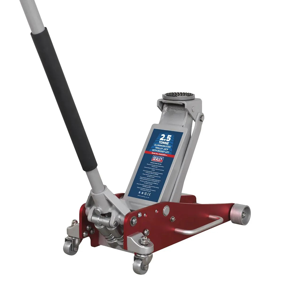 Sealey Aluminium/Steel Trolley Jack with Rocket Lift 2.5 Tonne 