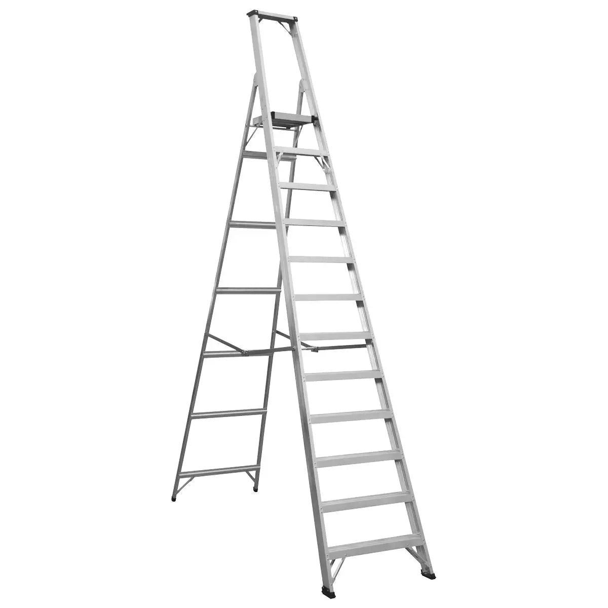 Sealey Aluminium Step Ladder 12-Tread Industrial BS EN 131  White Rose Tools