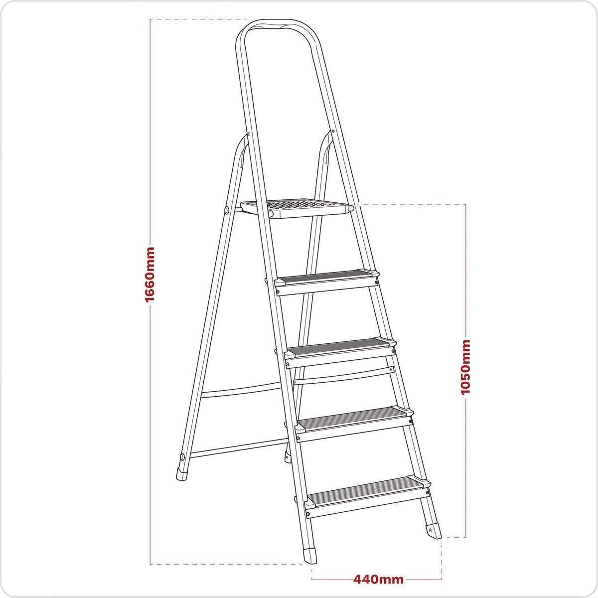 Sealey Aluminium Step Ladder 5-Tread EN 131 