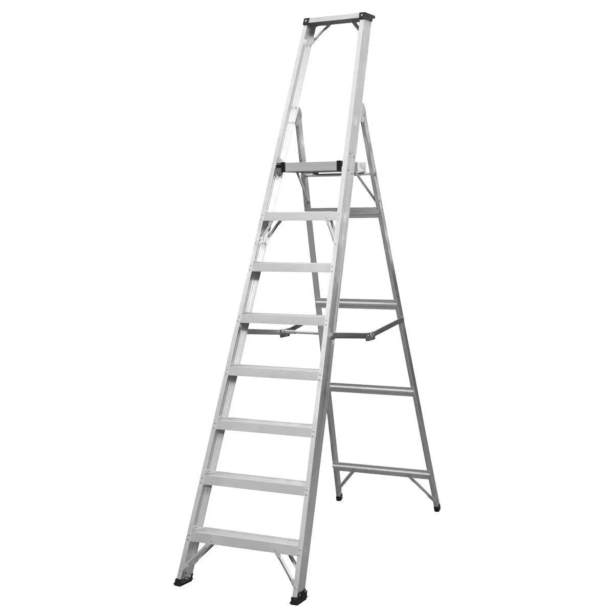 Sealey Aluminium Step Ladder 8-Tread Industrial BS EN 131  White Rose Tools