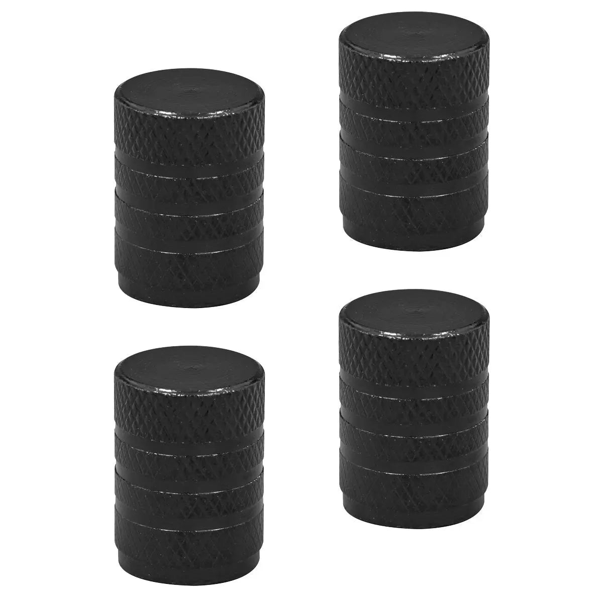 Sealey Aluminium Valve Cap 4pc - Black Anodised  White Rose Tools
