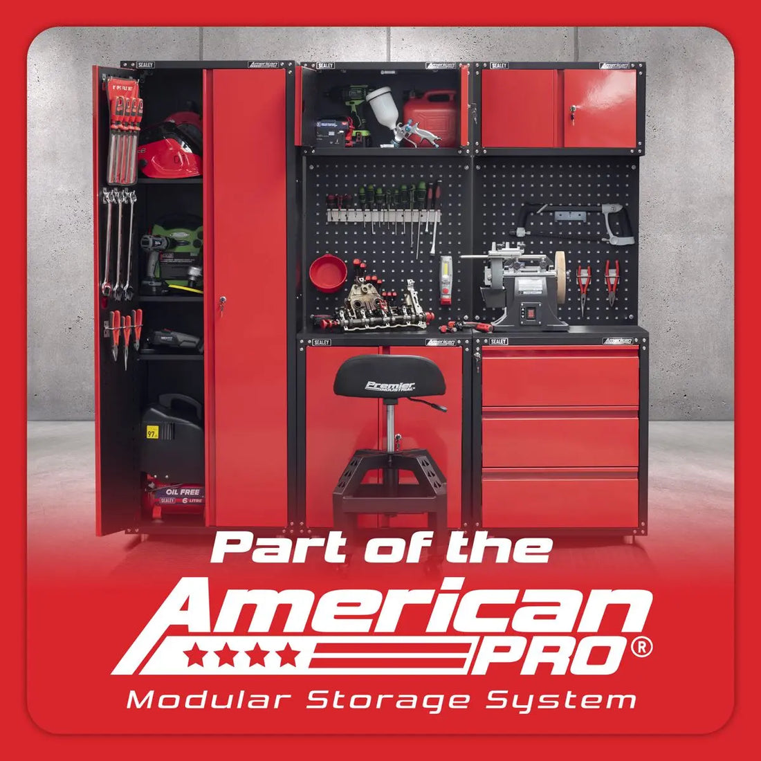 Sealey American Pro Complete Garage Storage System with Mobile Trolley
