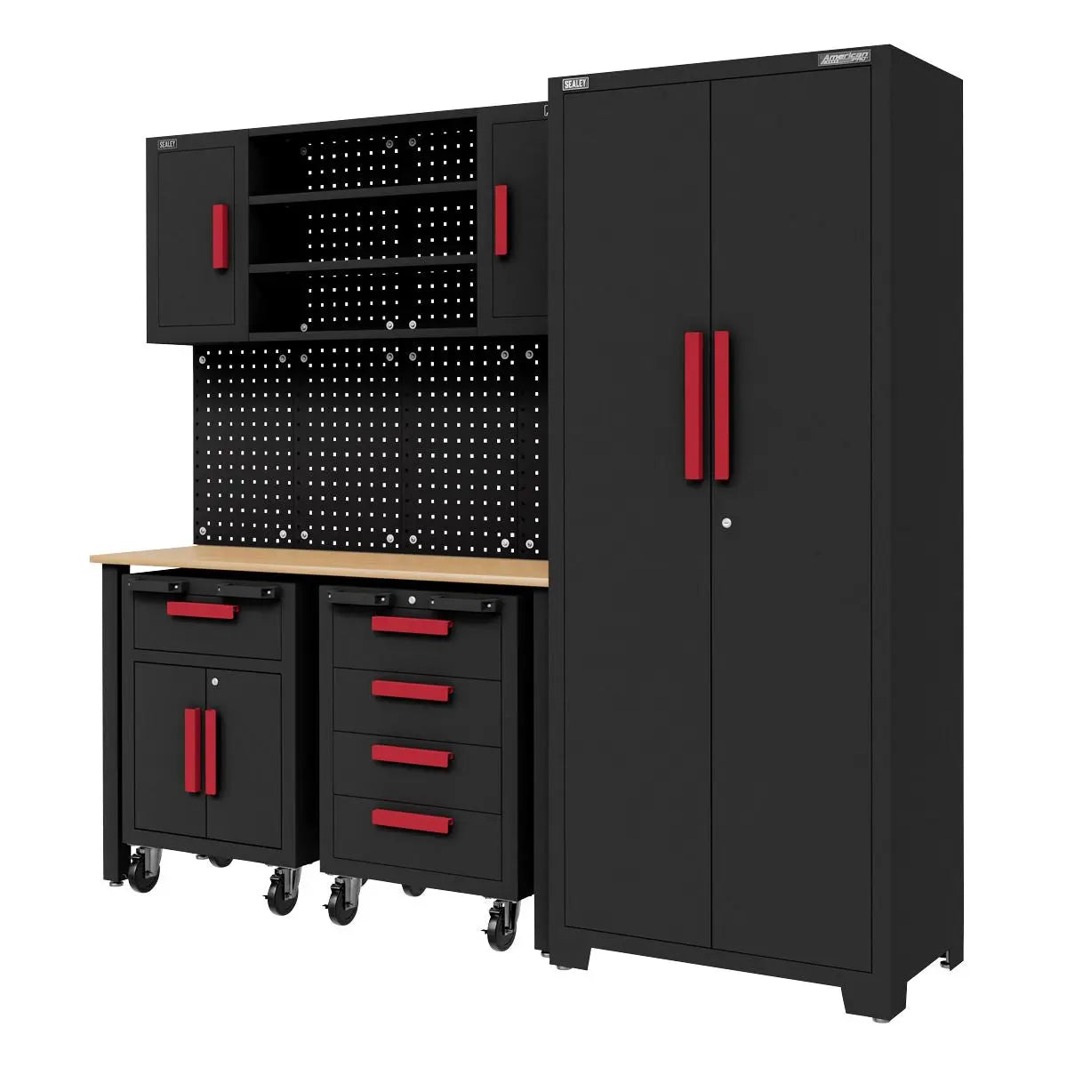 Sealey American Pro Complete Garage Storage System with Mobile Trolley x 2  White Rose Tools