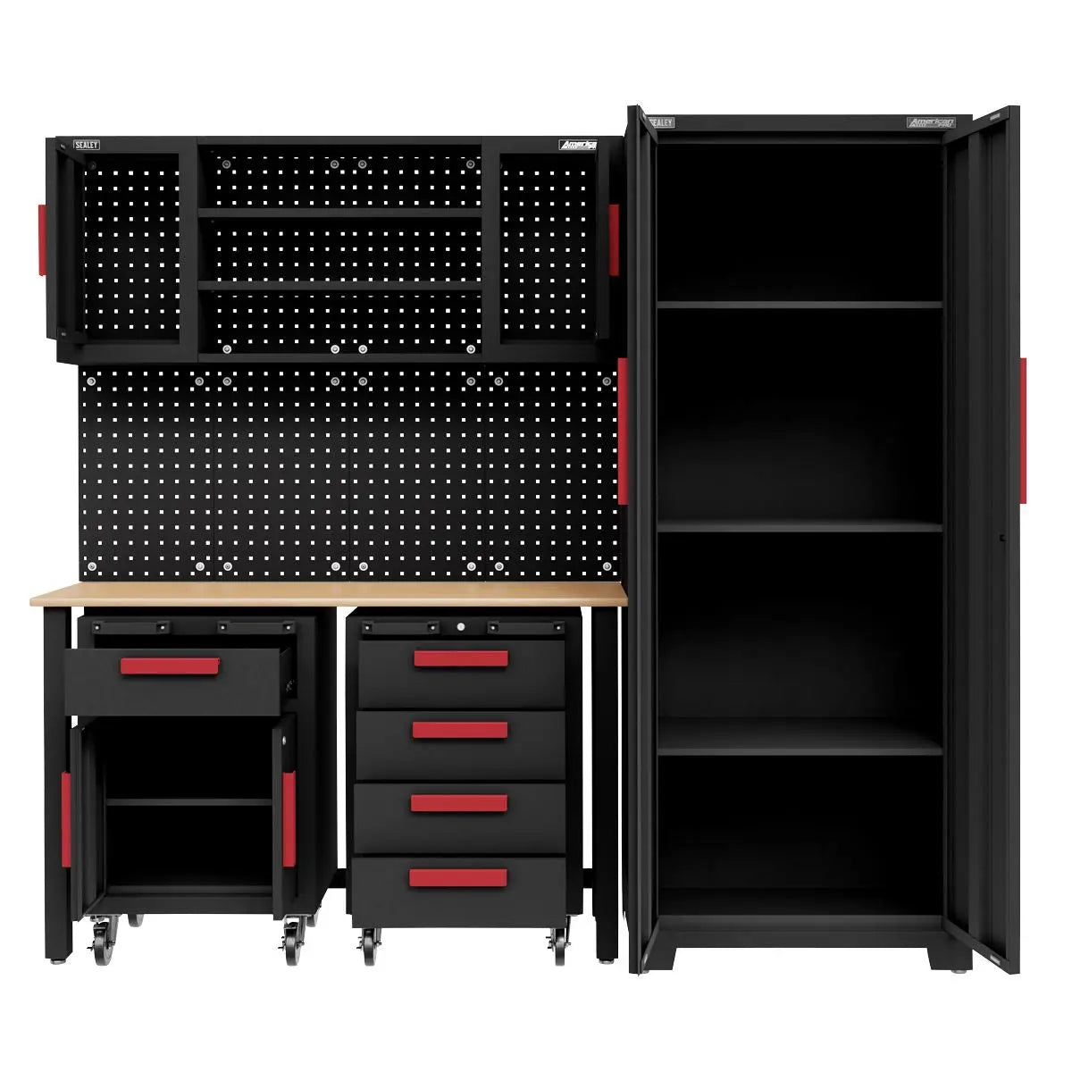 Sealey American Pro Complete Garage Storage System with Mobile Trolley x 2  White Rose Tools