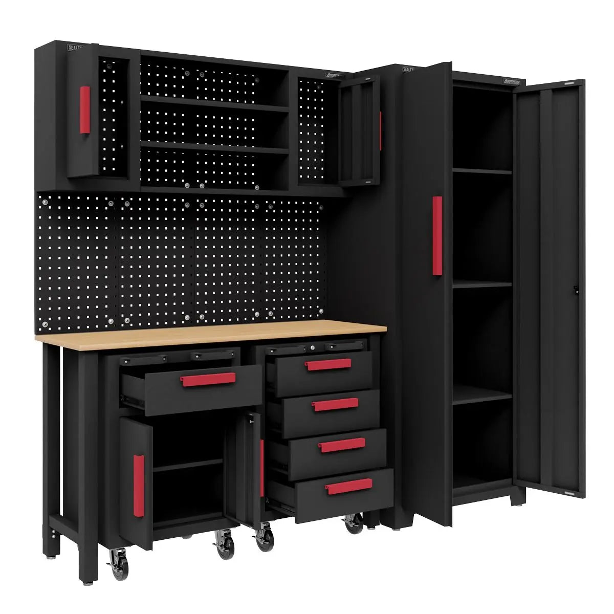 Sealey American Pro Complete Garage Storage System with Mobile Trolley x 2  White Rose Tools