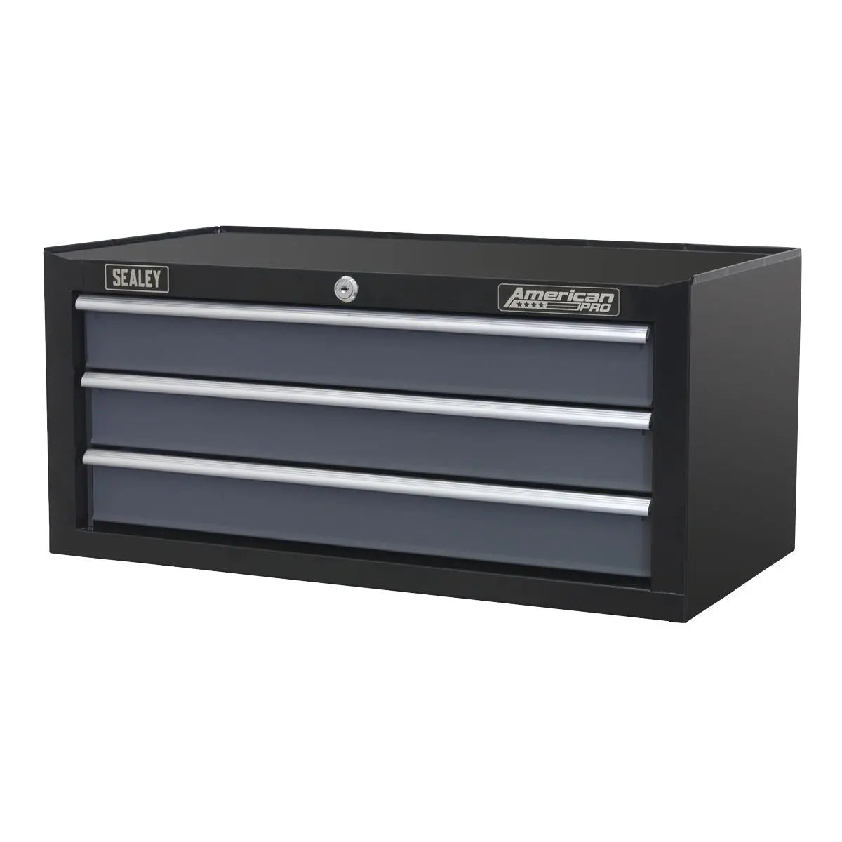 Sealey American Pro Mid-Box Tool Chest 3 Drawer with Ball-Bearing Slides - Black/Grey 
